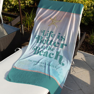 Serviette de plage personnalisée La vie est meille