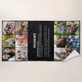 Serviette De Plage Personnalisée Maman Définition 12 Photo Collage (Devant)