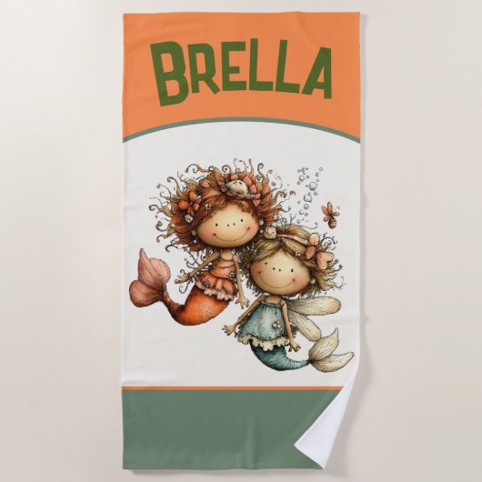 Serviette de plage personnalisée Mermaid (Devant)