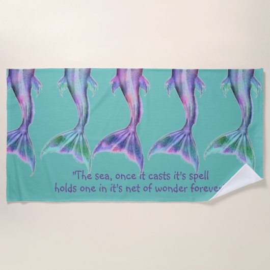 Serviette de plage personnalisée Mermaid Tails (Devant)