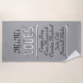 Serviette De Plage Personnalisée, Mimi aime ses grands (Devant)