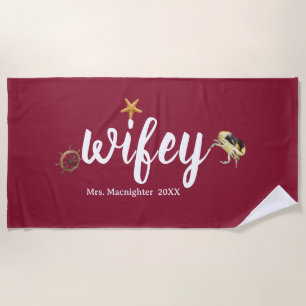 Serviette De Plage Personnalisée Mme Russet avec Ocean Creatures