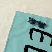 Serviette De Plage Personnalisée Mme Turquoise Et Blanche Mariée (En situation)