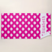 Serviette de plage personnalisée Motif en coquilla (Devant)