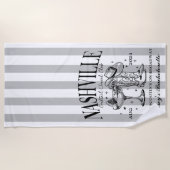 Serviette de plage personnalisée Nashville Bachelo (Devant)