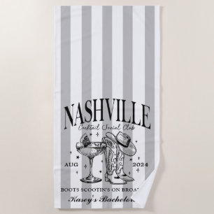 Serviette de plage personnalisée Nashville Bachelo