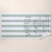Serviette de plage personnalisée Nashville Bachelo (Devant)