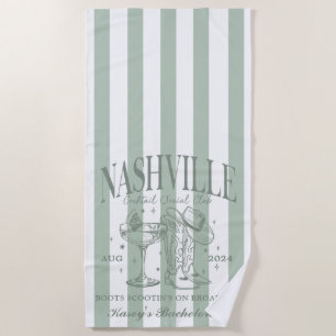 Serviette de plage personnalisée Nashville Bachelo