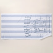 Serviette de plage personnalisée Nashville Bachelo (Devant)