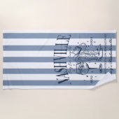 Serviette de plage personnalisée Nashville Bachelo (Devant)