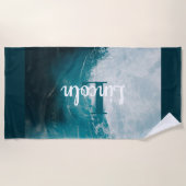 Serviette de plage personnalisée - Nom ou initiale (Devant)