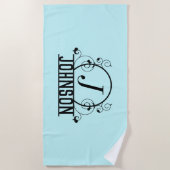 Serviette de plage personnalisée Nom personnalisé  (Devant)