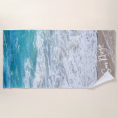 Serviette de plage personnalisée Ocean Waves (Devant)