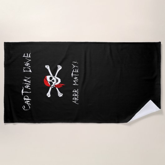 Serviette de plage personnalisée Pirate ARRR Matel (Devant)