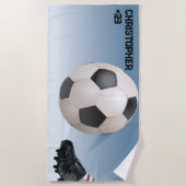 Serviette de plage personnalisée pour balle de foo (Devant)