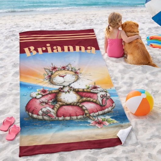 Serviette de plage personnalisée pour chat