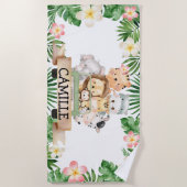 Serviette de plage personnalisée pour filles Jungl (Devant)