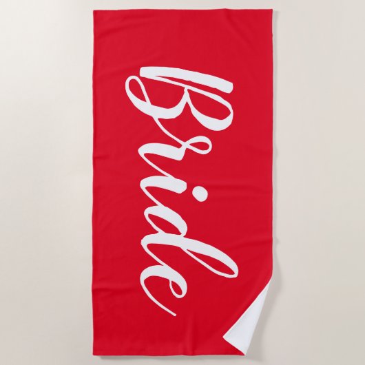 Serviette de plage personnalisée pour la mariée de (Devant)