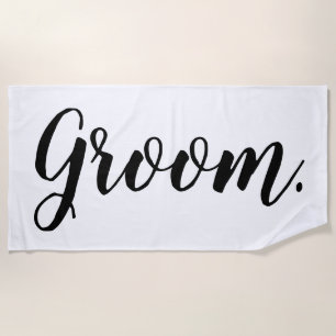 Serviette de plage personnalisée pour le marié d'e