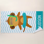 Serviette de plage personnalisée pour le singe de (Devant)