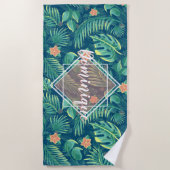 Serviette de plage personnalisée pour Motif de feu (Devant)