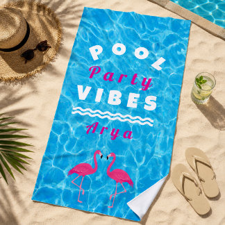 Serviette de plage personnalisée pour une fête au