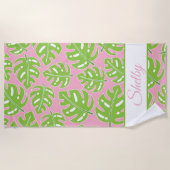 Serviette de plage personnalisée Preppy Palms (Devant)