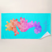 Serviette de plage personnalisée Rainbow Seahorse (Devant)