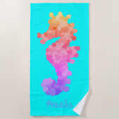 Serviette de plage personnalisée Rainbow Seahorse (Devant)