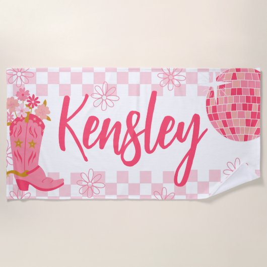 Serviette de plage personnalisée Retro Disco (Devant)