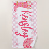 Serviette de plage personnalisée Retro Disco (Devant)