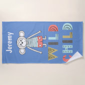 Serviette de plage personnalisée Scandia Singe enf (Devant)