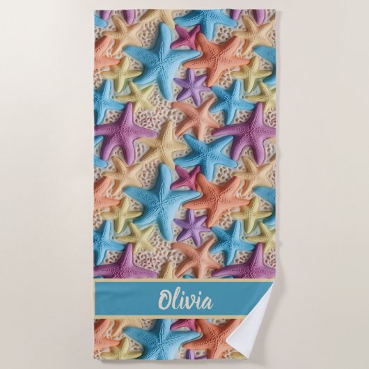 Serviette de plage personnalisée Starfish (Devant)