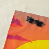 Serviette de plage personnalisée Sunset Wave - (En situation)