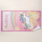 Serviette de plage personnalisée Unicorn (Devant)
