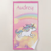 Serviette de plage personnalisée Unicorn (Devant)
