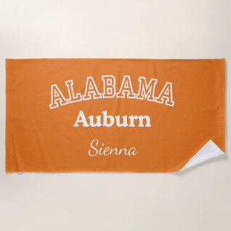 Serviette de plage personnalisée Université d'Aubu