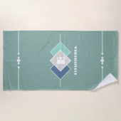 Serviette de plage personnalisée verte (Devant)