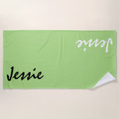 Serviette de plage personnalisée verte (Devant)
