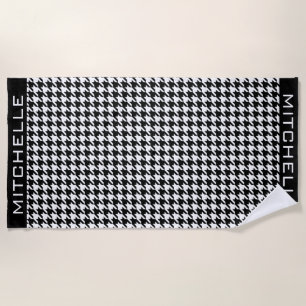 Serviette de plage personnalisée WB Houndstooth Be