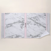 Serviette De Plage Personnaliser en marbre de Parties scintillant d'a (Devant)