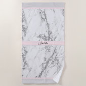 Serviette De Plage Personnaliser en marbre de Parties scintillant d'a (Devant)