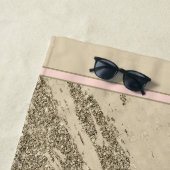 Serviette De Plage Personnaliser en marbre Parties scintillant de Cha (En situation)