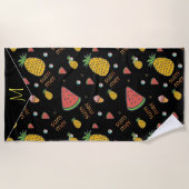 Serviette De Plage Personnaliser L'Ananas Et La Pâque Drôle (Devant)