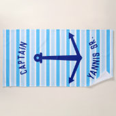 Serviette De Plage Personnaliser le navire Captain Name Beach Towne (Devant)