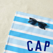 Serviette De Plage Personnaliser le navire Captain Name Beach Towne (En situation)