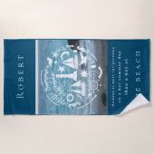 Serviette De Plage Personnaliser le thème marin Hello Summer Adventur (Devant)