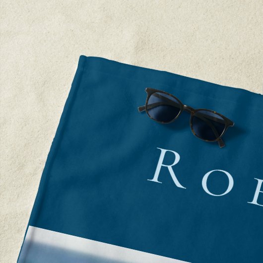 Serviette De Plage Personnaliser le thème marin Hello Summer Adventur (En situation)