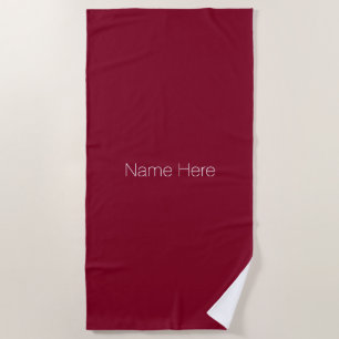 Serviette De Plage Personnaliser personnaliser nom monogramme bordeau
