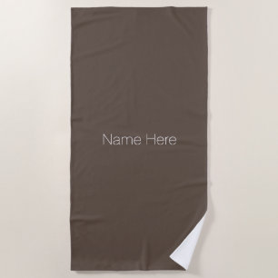 Serviette De Plage Personnaliser personnaliser nom monogramme brun bl